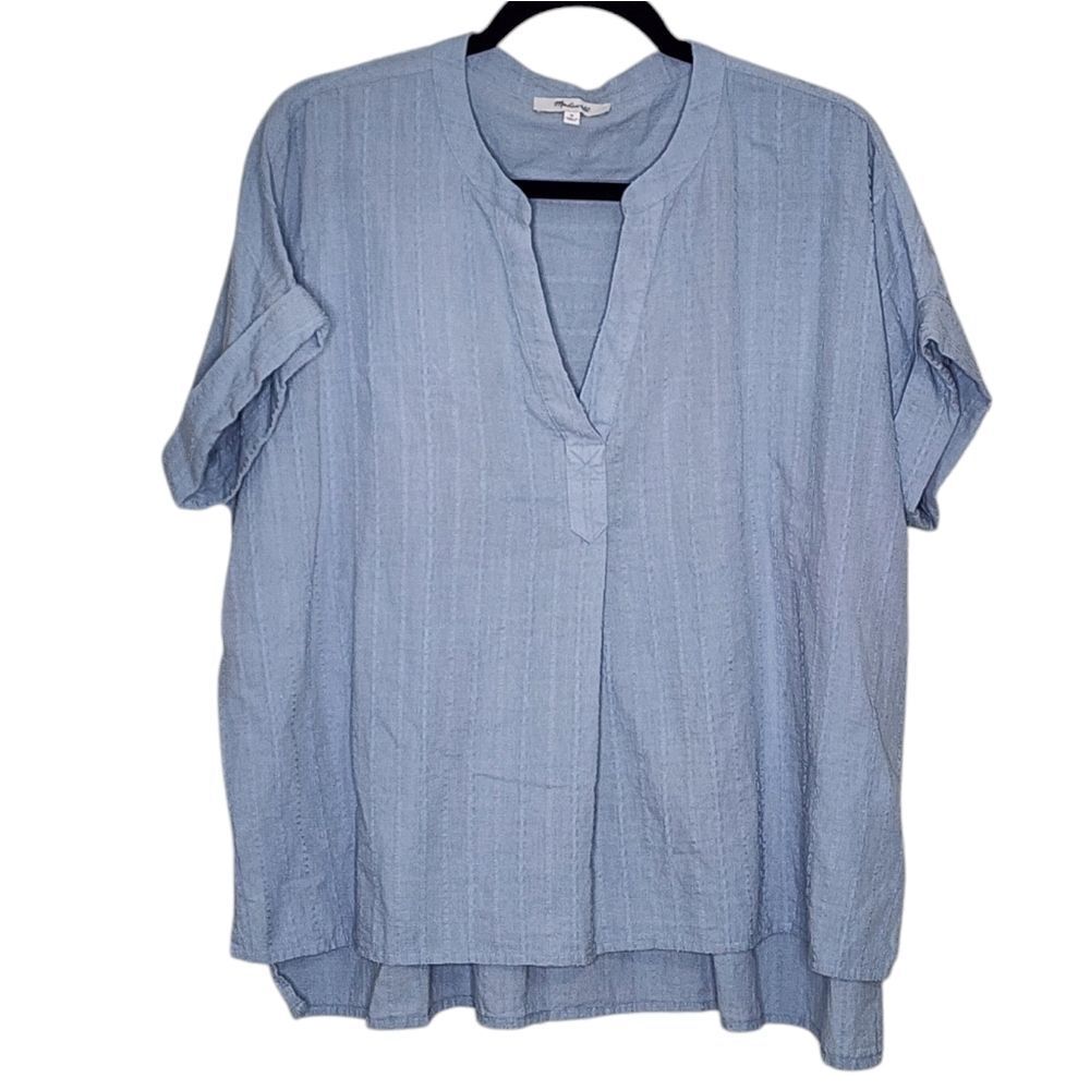 Madewell Top Blue Oversized Boxy Beachy M